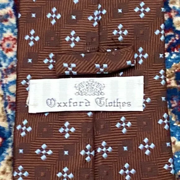 OXXFORD CLOTHES Tie (Burgundy, Motif, Silk) - Picture 2 of 2